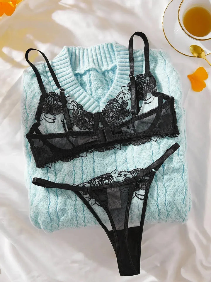 Flora™ - Chikt blomstret undertøj - Sexet undertøjssæt
