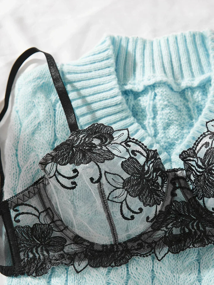 Flora™ - Chikt blomstret undertøj - Sexet undertøjssæt