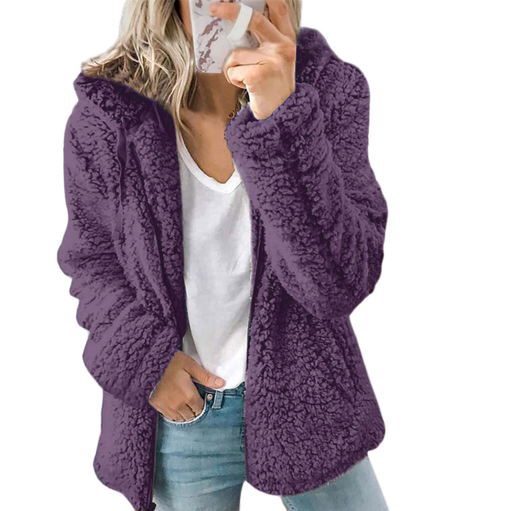 Teddira | Varm Teddy Fleece Plysfrakke til Damer – Løs og Komfortabel